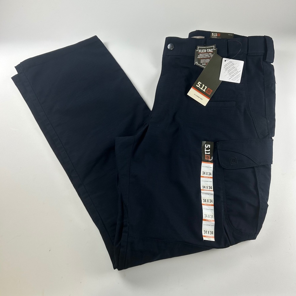 5.11 Tactical Mens 34x34 Stryke Pants Dark Navy Flex-Tac Cargo Ripstop NWT